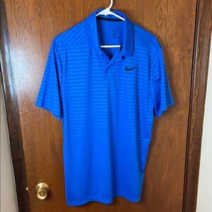 Nike Blue Striped Dri-Fit Polo Shirt | Size Large | Like New